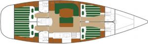 Pôdorys - BENETEAU 50
