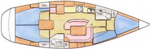Pôdorys - SUN ODYSSEY 42,2